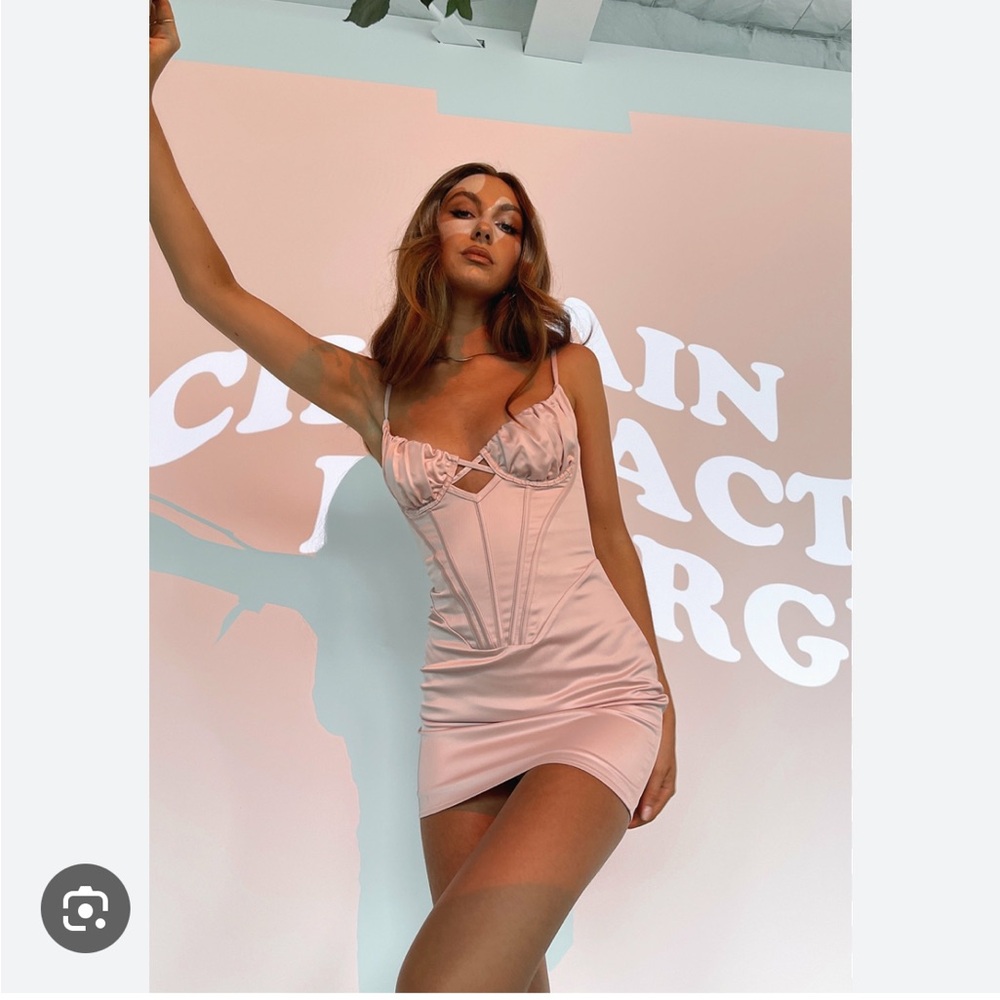 Blush bustier mini dress